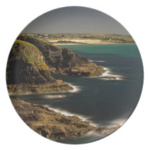 Trevose Head to Constantine Bay, Cornwall, UK Party Plate