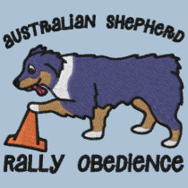 Tri Australian Shepherd Rally Obedience embroidered shirts