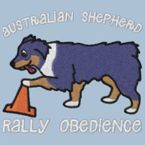 Tri Australian Shepherd Rally Obedience embroidered shirts