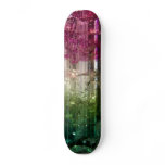 Tri-Color Crystal Abstract Art Skateboard