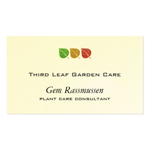 Tri-Color Leaves Business Card Templates (front side)