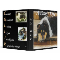 Tri Color  Rough Collie Gifts Art binders