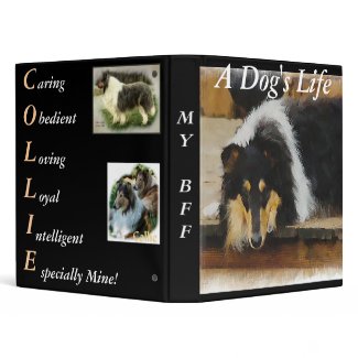 Tri Color Rough Collie Gifts Art binder