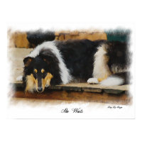 Tri Color Rough Collie Gifts Art print