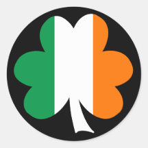 Tri-color Shamrock Round Stickers