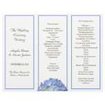 Tri-fold, Blue Hydrangea Wedding Program Letterhead Design