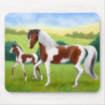 Tri Paint Mare and Foal Mousepad