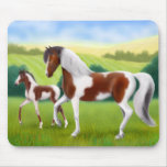Tri Paint Mare and Foal Mousepad