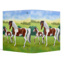 Tri Paint Mare & Foal Avery Binder by twopurringcats Tri Paint Mare & Foal Avery Binder