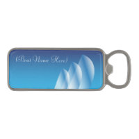Tri-Sail Translucent Blue Sky personalized Magnetic Bottle Opener