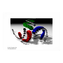 Tri Spiral Recursive Raytraced Image posters