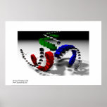 Tri Spiral Recursive Raytraced Image posters