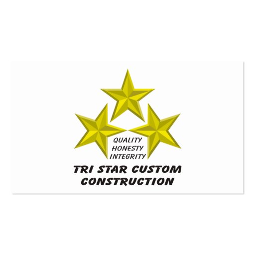 Tri Star Custom Construction Product/s Business Cards (back side)