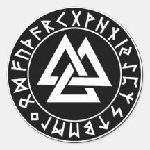 Tri-Triangle Rune Shield on Blk Sticker