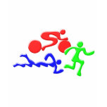 TRI Triathlon Swim Bike Run COLOR Figures Design T Shirt