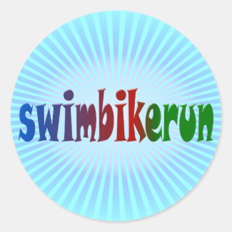 TRI Triathlon Swim Bike Run RAINBOW Design Sticker