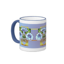 Triad Bloom Blue Monday Mug by Jaenne Triad Bloom Blue Monday Mug