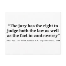 Trial Juries Quote by Justice John Jay 1789 Postcard