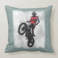 Trials rider Mojo throw square pillow throwpillow