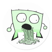 Triangle Dude Young Barfing Round Sticker