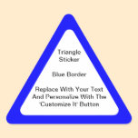 Triangular Stickers With A Blue Border In Sheets