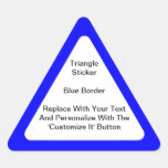 Triangular Stickers With A Blue Border In Sheets