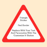 Triangular Stickers With A Red Border In Sheets
