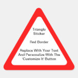 Triangular Stickers With A Red Border In Sheets