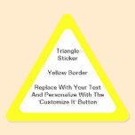 Triangular Stickers With A Yellow Border In Sheets