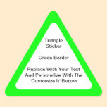 Triangular Stickers With Green Border In Sheets