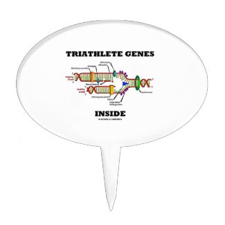 Triathlete Genes Inside (DNA Replication) Cake Topper