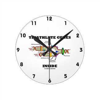 Triathlete Genes Inside (DNA Replication) Round Clocks