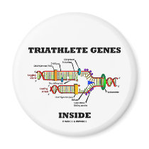 Triathlete Genes Inside (DNA Replication) Refrigerator Magnet
