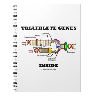 Triathlete Genes Inside (DNA Replication) Spiral Note Books