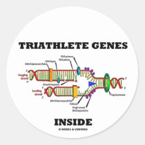 Triathlete Genes Inside (DNA Replication) Round Sticker