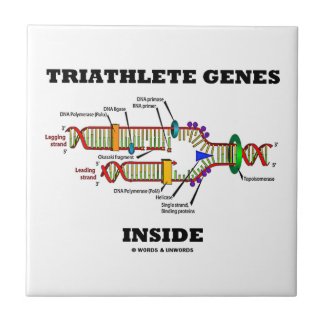 Triathlete Genes Inside (DNA Replication) Ceramic Tile