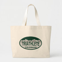 Triathlete license oval tote bag