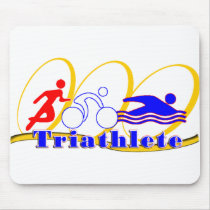 Triathlete SWIM RUN BIKE Mouse Pads