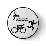 triathlon circle icon pinback buttons