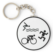 triathlon circle icon key chain