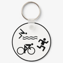 triathlon circle icon keychains