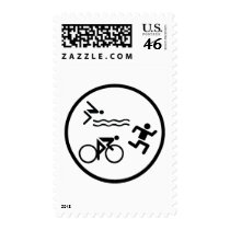 triathlon circle icon postage