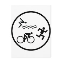 triathlon circle icon postcards