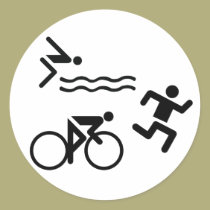 triathlon circle icon stickers