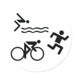 triathlon circle icon stickers