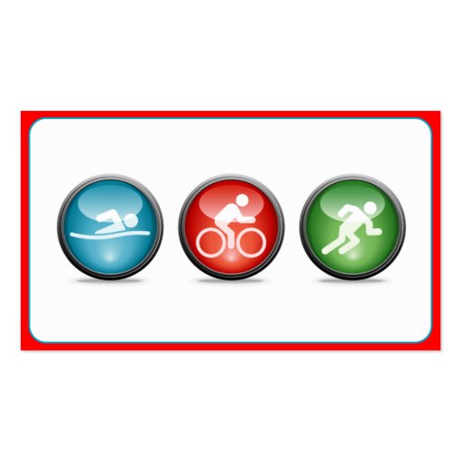 Triathlon Coach Business Card (red) (front side)