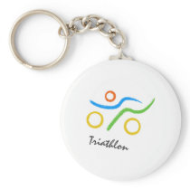 Triathlon logo key chain
