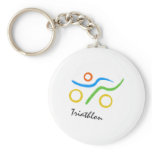 Triathlon logo key chain