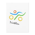 Triathlon logo postcard