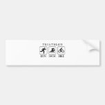 Triathlon run, swim and bike bumper stickers